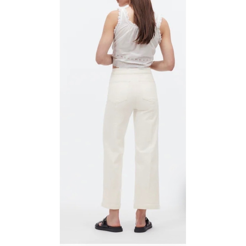 Madewell Emmett Wide-Leg Pants White High Rise Denim Trousers Size 27 - Picture 11 of 12